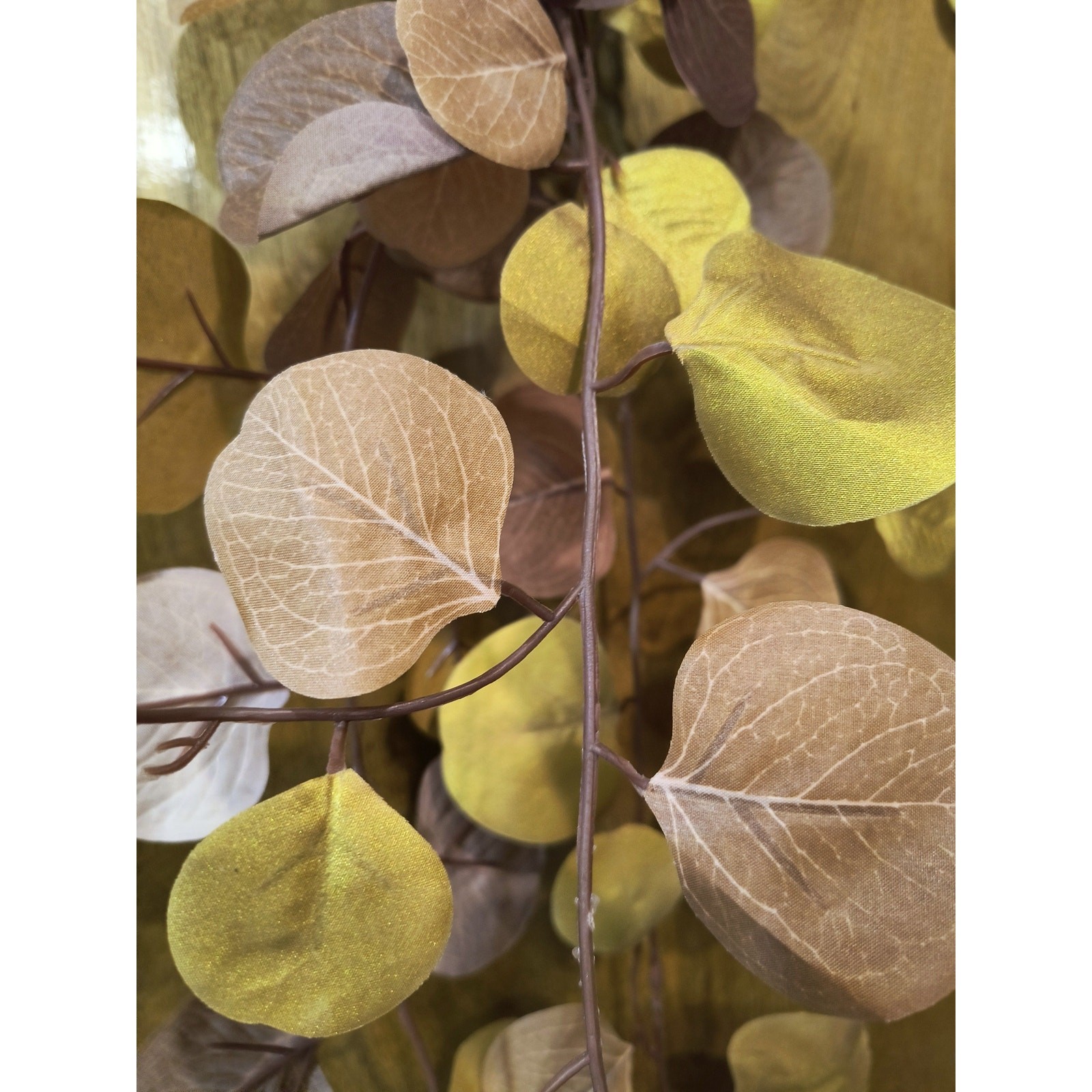 1015. Six Strands of Leaf Garlands Rose Gold Mustard