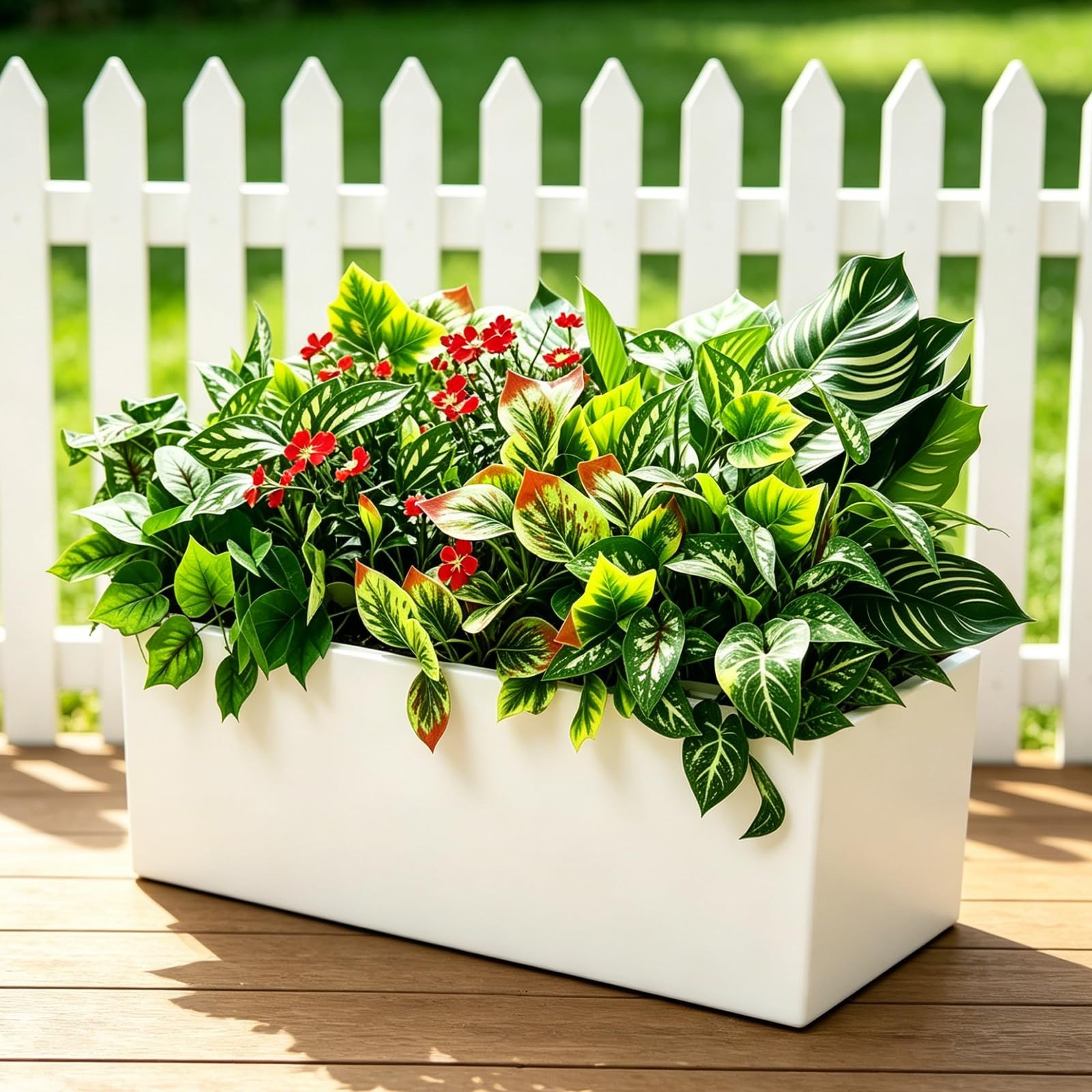 Artificial Greenery for Outdoors UV Resistant 12 Bundle (Red)