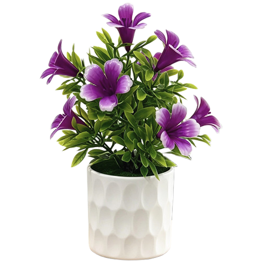 9-Stem Artificial for lily Flower Arrangement in White f Living Room or Cafe