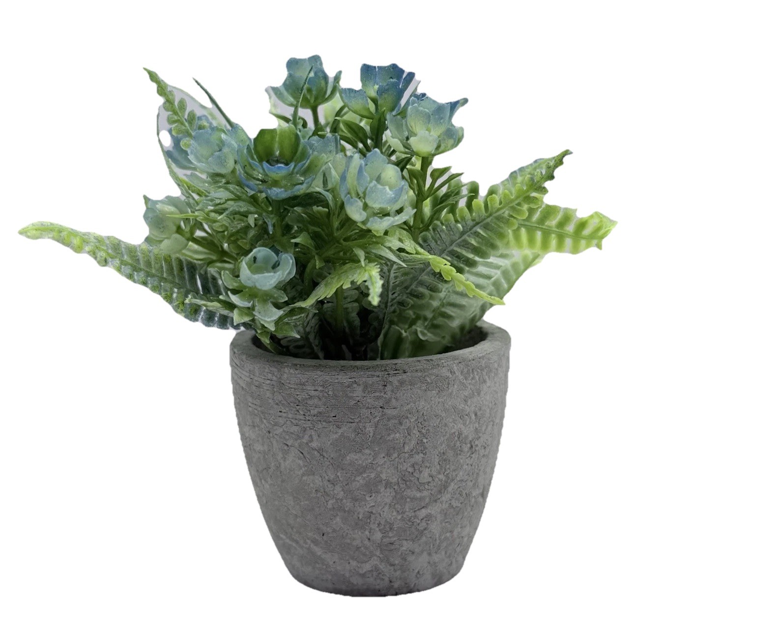4 pcs Artificial Potted Fern Houseplant , Green Plastic Centerpiece 3*1.5 In