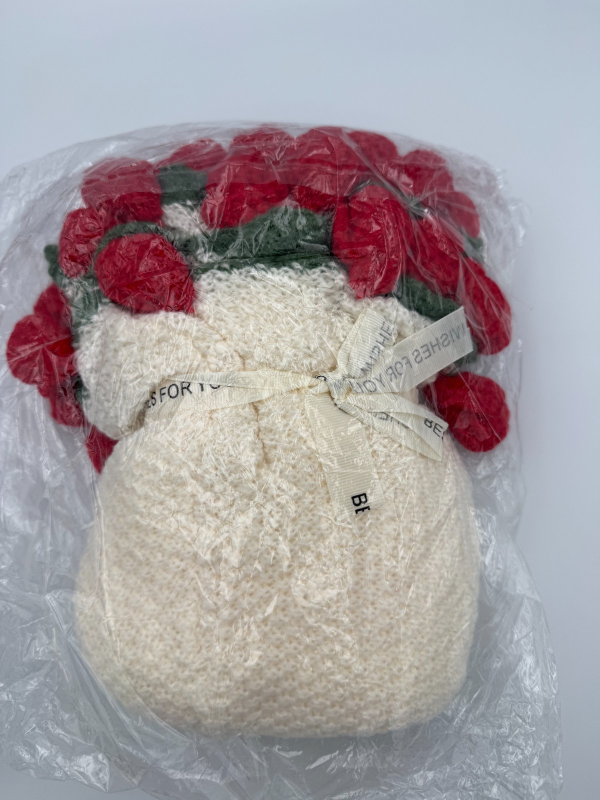 Handmade Style Crochet Rose Flower Bouquet – Forever Knit Gift Pink Roses Decor