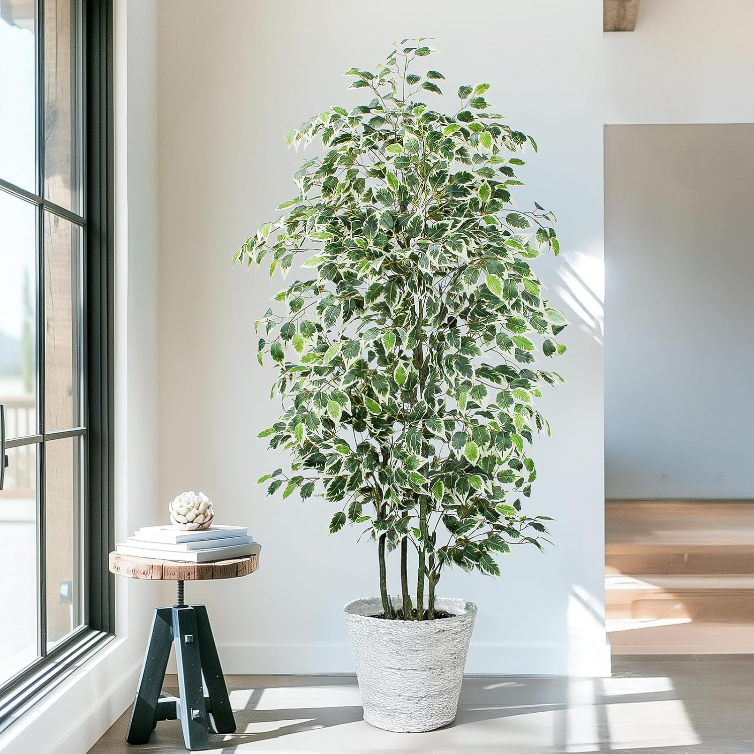 6Ft Artificial Ficus Tree – Lifelike Silk Plant for Home & Garden Decor