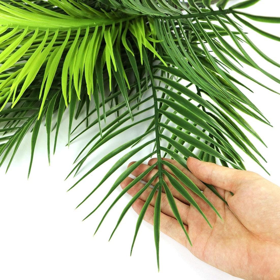 Artificial Palm Plants, Fake Tropical Palm Tree Shrubs Plastic Greenery Decor…