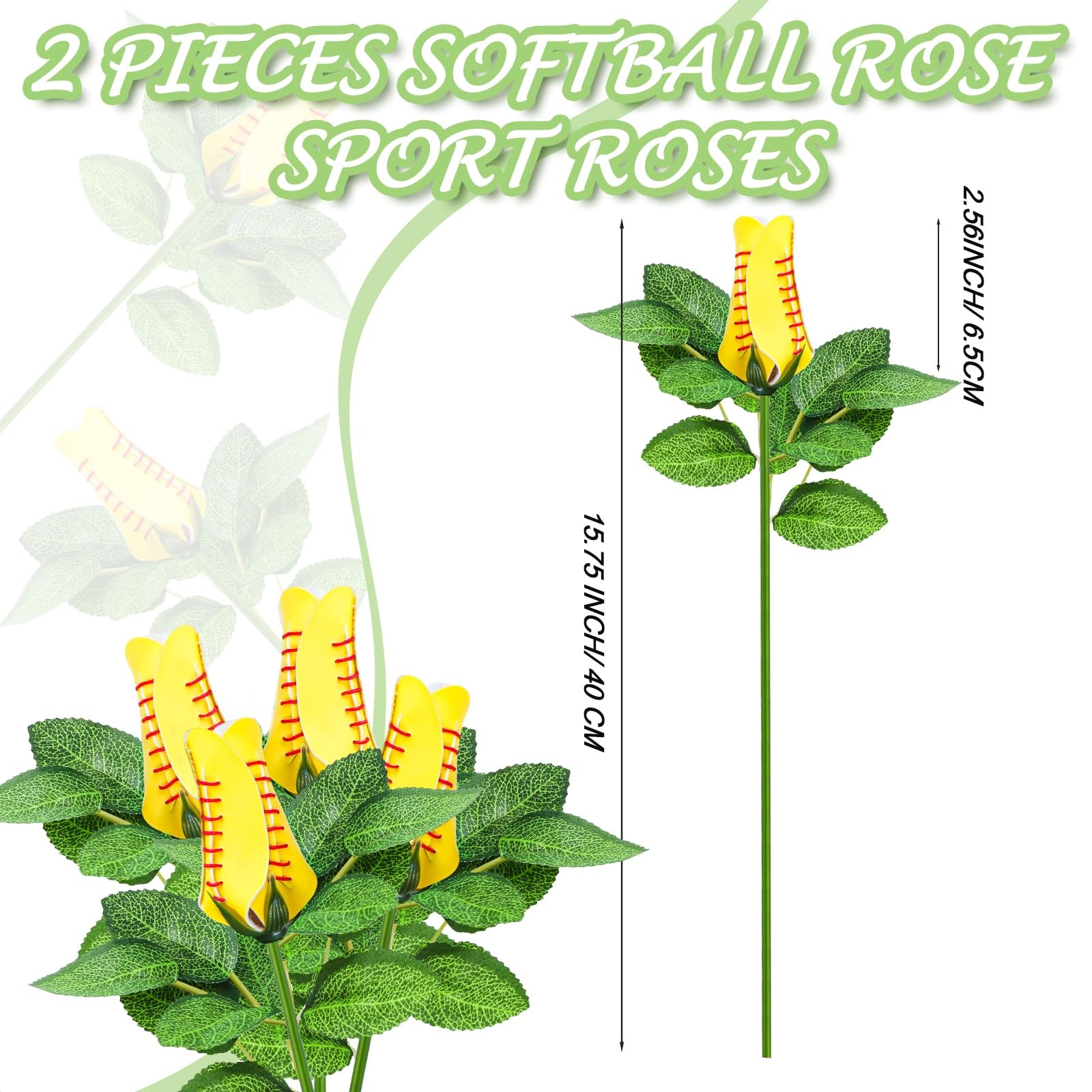 Artificial Bendable Softball Rose PU Leather Sports Flower Graduation Gift fo…