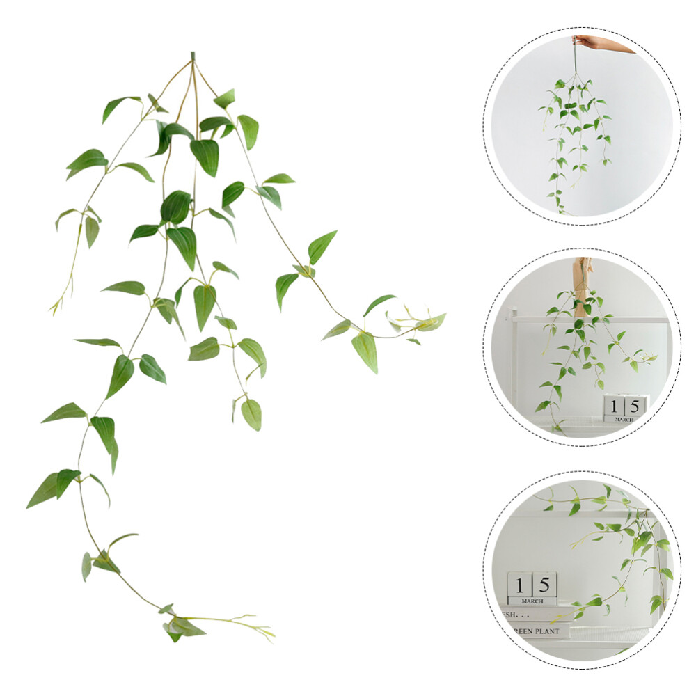 Green Artificial Clematis Rattan Adornment Simulated Plant for Home Decor