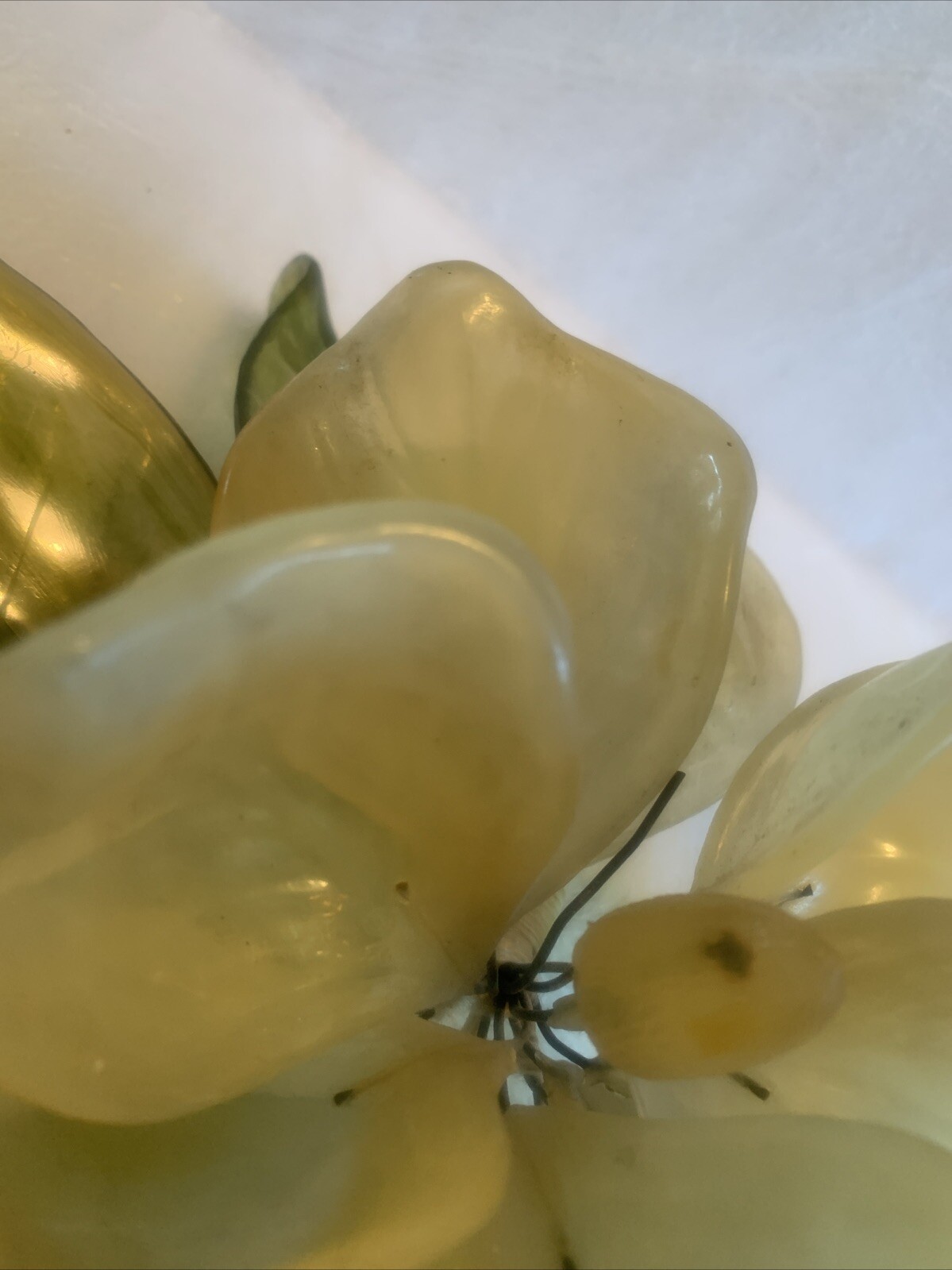 J Corelli Italy Wired Flower Light Cream Magnolia Retro Vtg Lucite 8×10” (a18