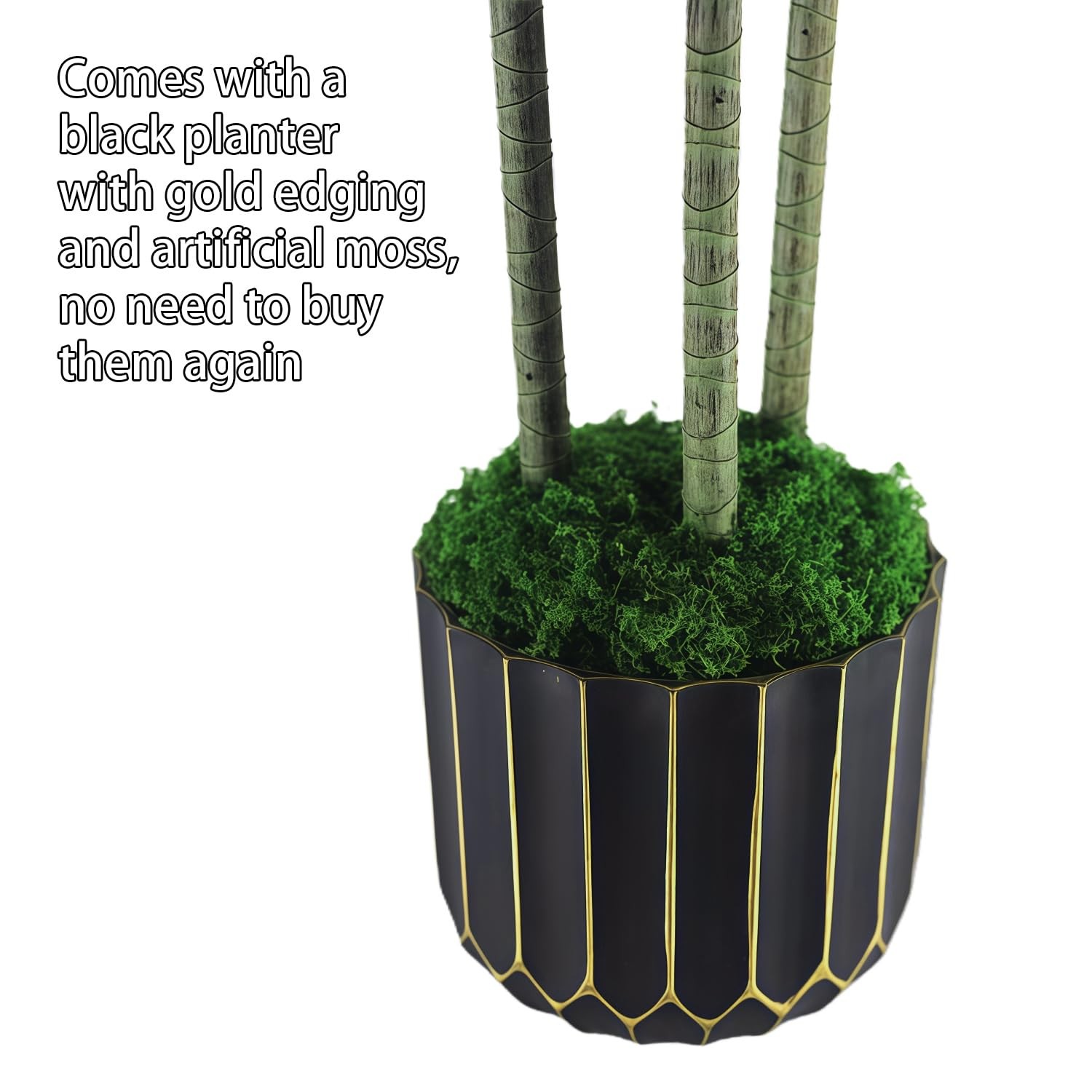 Artificial Dracaena Tree 48in – Fake Plants Tree with Black Planter – Faux Yu…