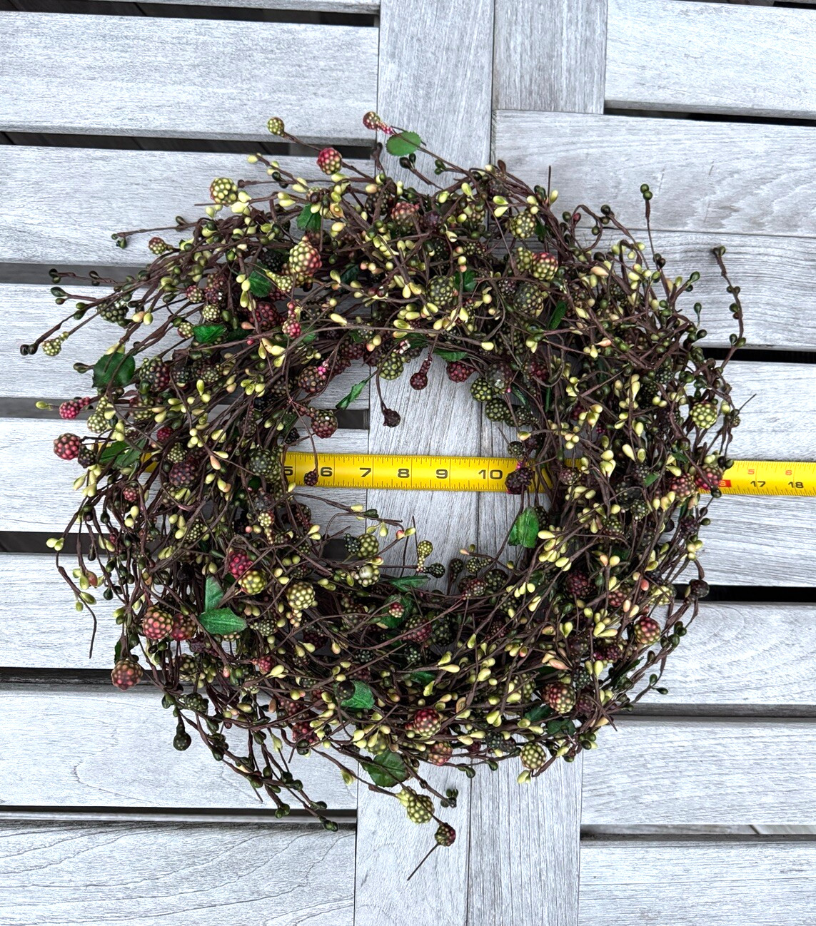 Raspberry Twig Wreath 16-21” Berry Fall Door Decoration Wall Decor – NEW