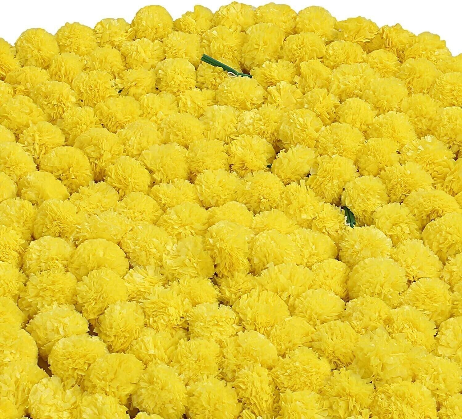 Wholesale Indian Yellow Marigold Flower Mehndi Decoration Artificial Garlands