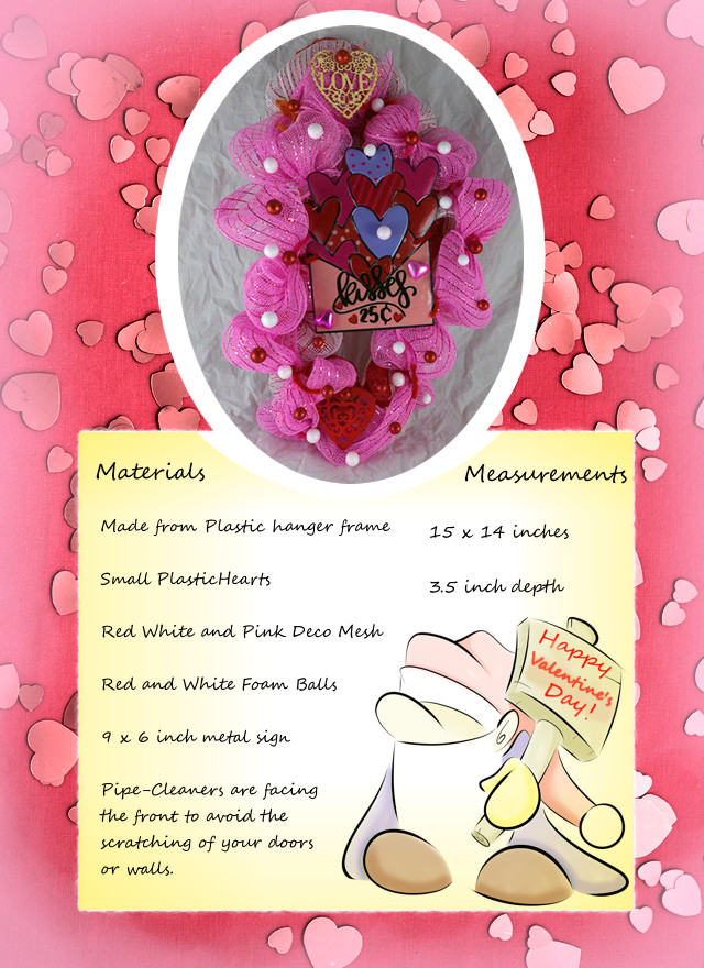 Pretty Red, White, and Pink Swag Valentine’s Day Wreath