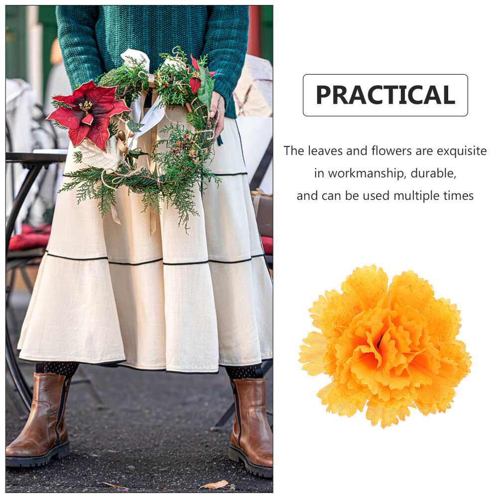 50PCS Simulation Marigold Ornament Decorative Flower Heads Garland DIY Making