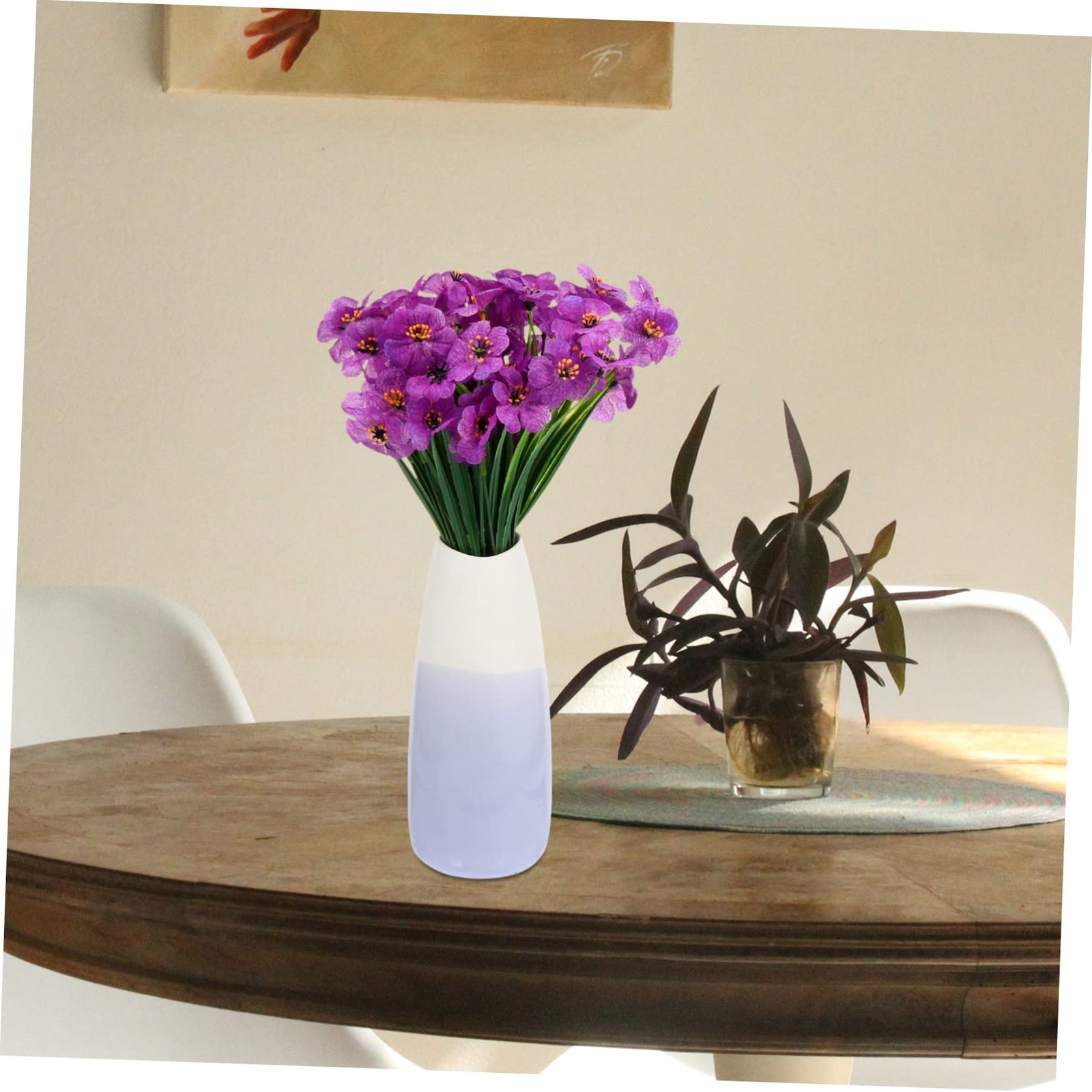 Simulated Violet Flowers 4 Pcs Faux African Violets with Silk Stems 11.41X5.9…