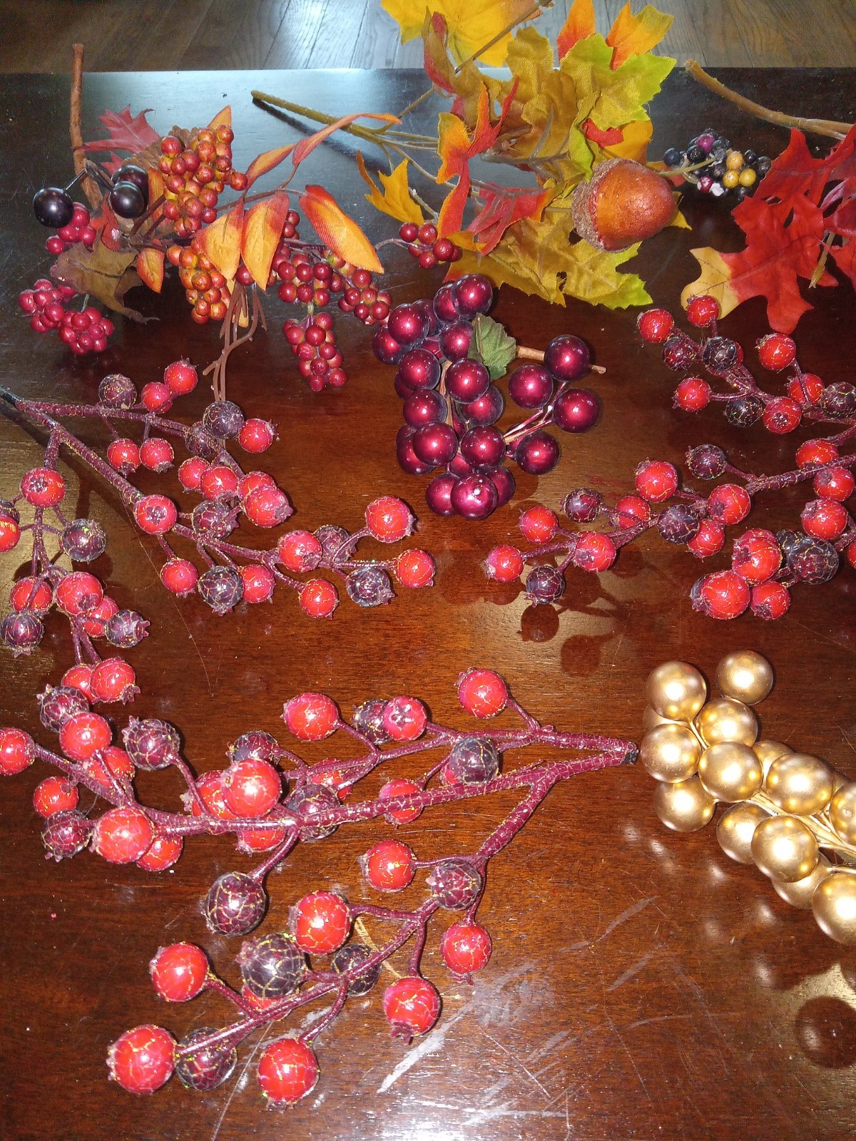 Lot Of Holiday Fall Berry Sprays Stems Harvest Artificial Home Decor Farmhouse