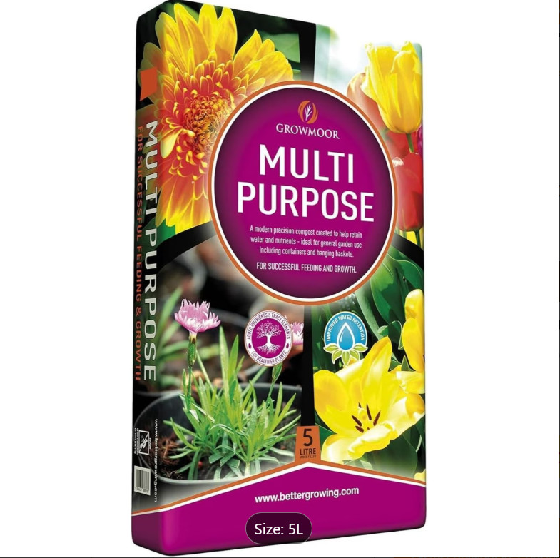 Growmoor Multi-Purpose Compost Soil 5L 10L 20L 40L 50L 75L 80L