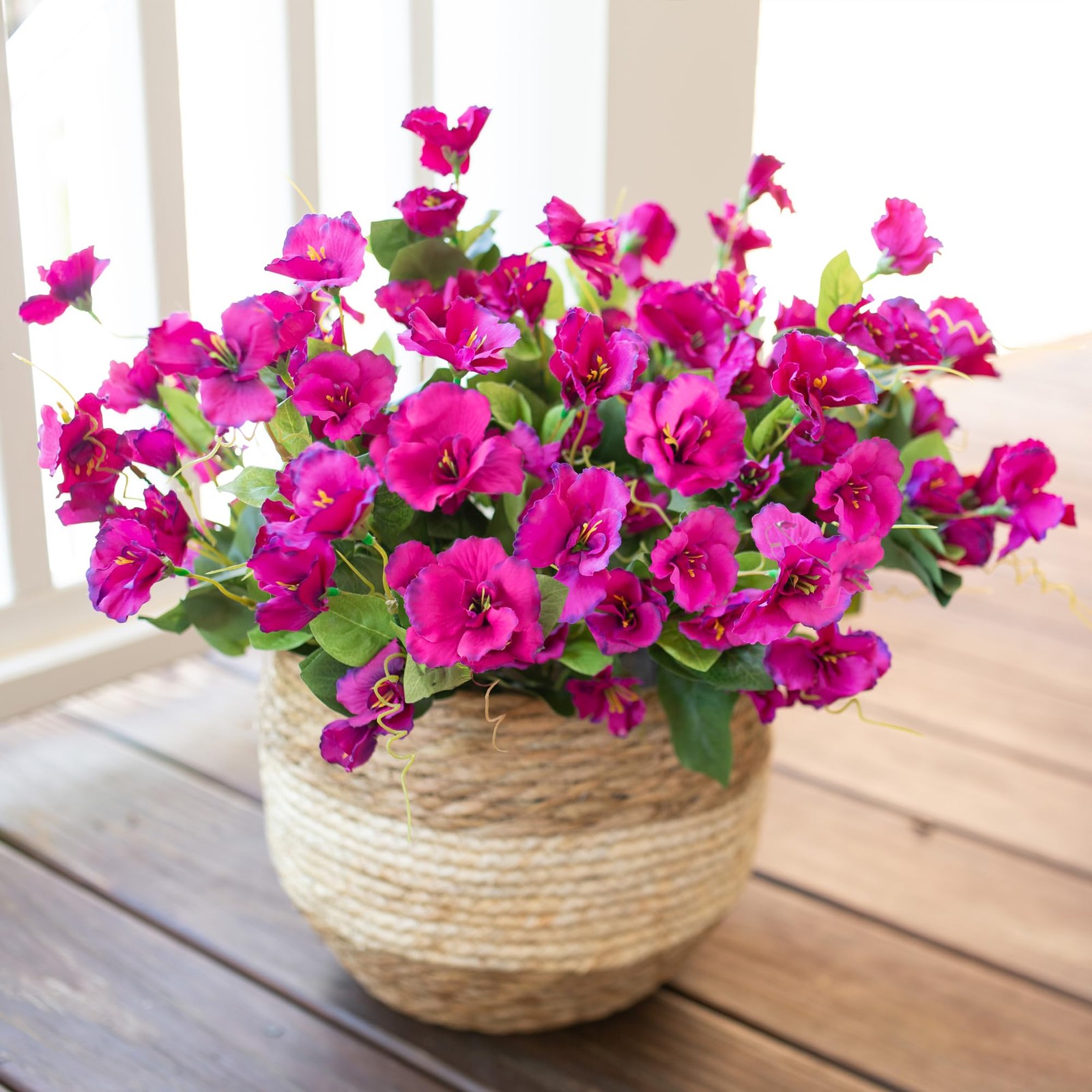 Fake Hibiscus Artificial Flowers for Outdoors Spring Summer Decoration, 6 Bun…
