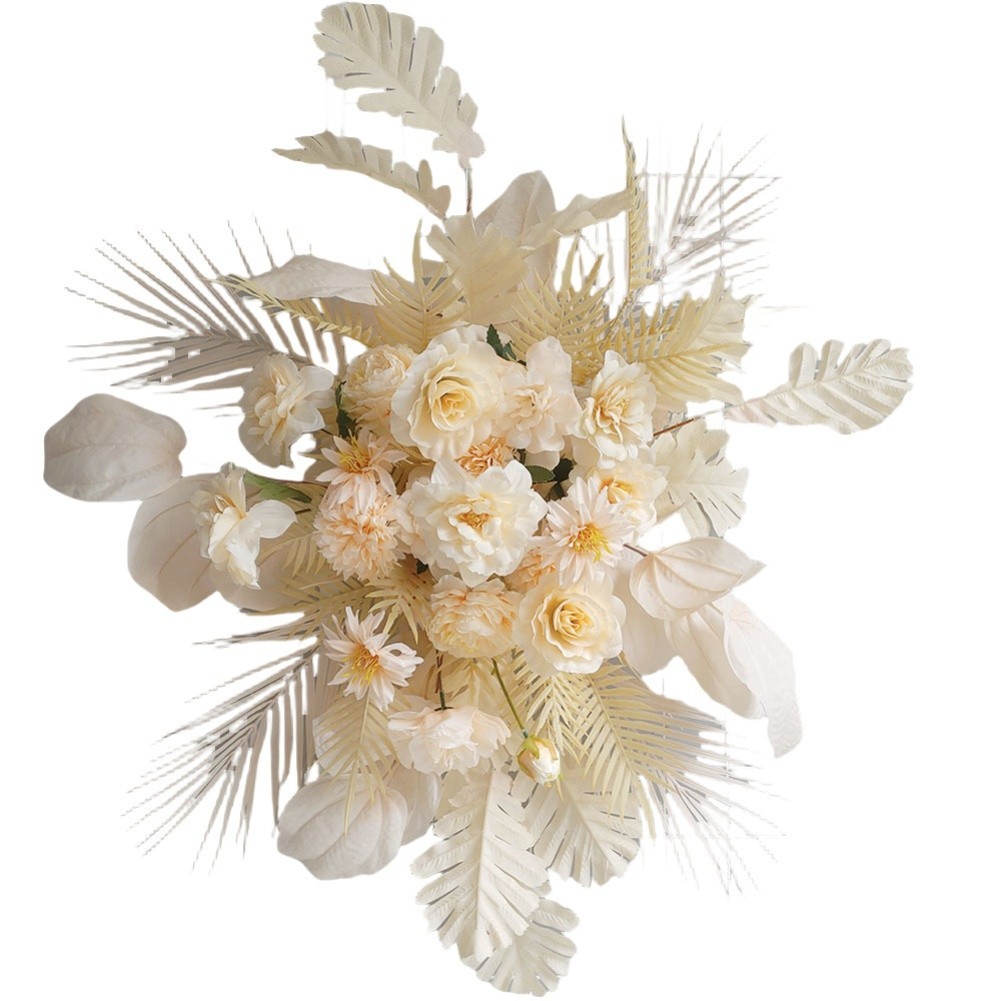 Large Faux Flower Decoration for Weddings in White Pink Yellow and Blue Colors