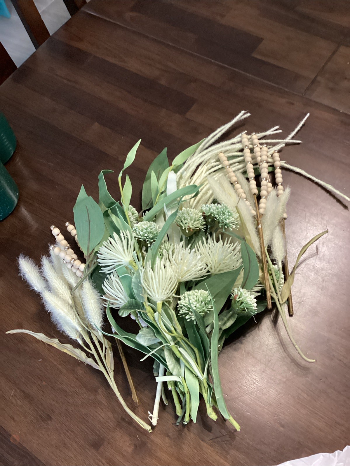 Faux Flowers. Assorted Cream And White Floral Stems, Greenery,