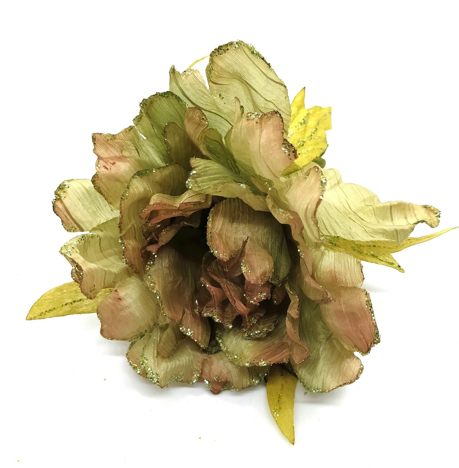 F006 Sage Green Peonia Flower Clip-On – Christmas Decoration Artificial Flower