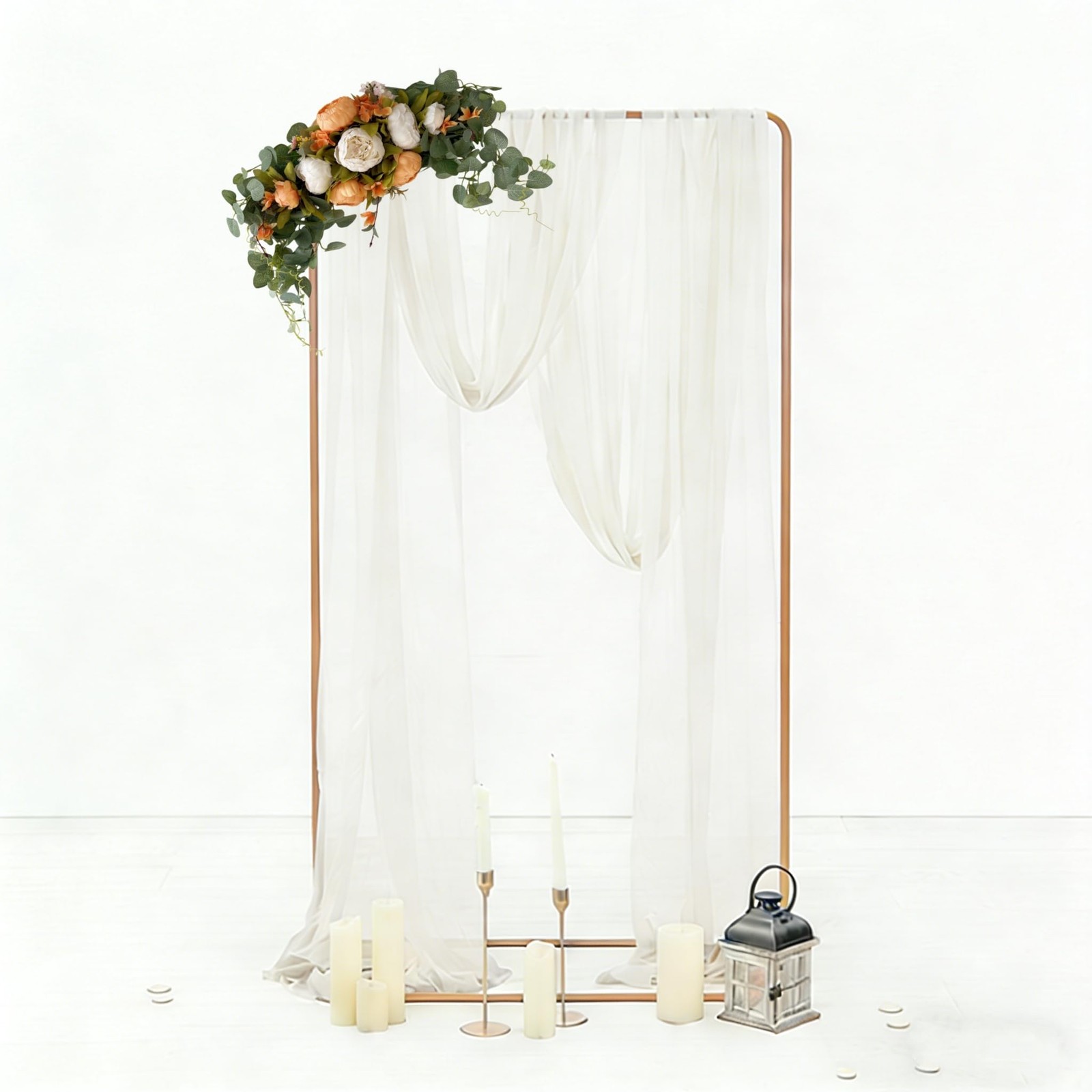 30 Inch Rustic Wedding Arch Flowers Artificial Floral Swag Green Leaves Peony