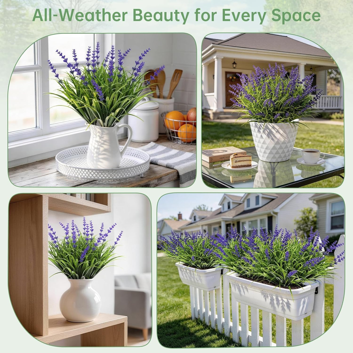 Gipsot 15 Bundles UV Resistant No-Fade Outdoor Artificial Plants & Flowers, Adju