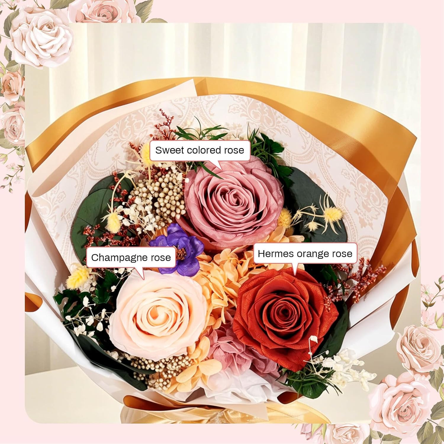 Flowers for Delivery Forever Preserved Rose Flowers Fresh Bouquet Anniversary