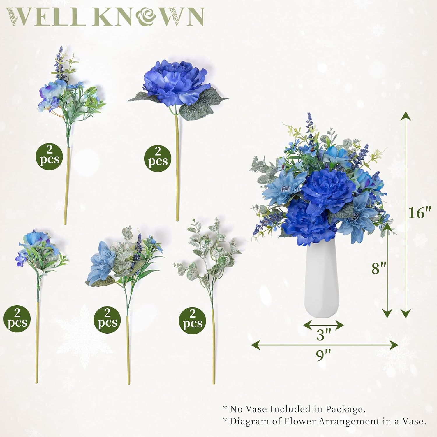 Royal Blue Artificial Flower Bouquet for Home Decor & Gifts