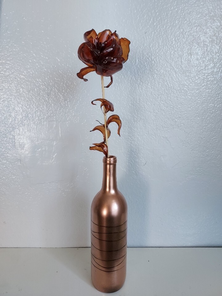 Exclusive artificial flower in a glass vase living room bedroom kitchen decor.