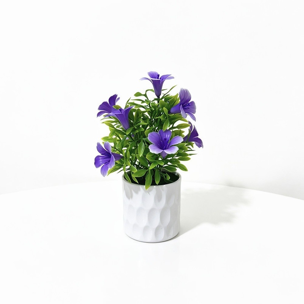 9-Stem Artificial for lily Flower Arrangement in White f Living Room or Cafe