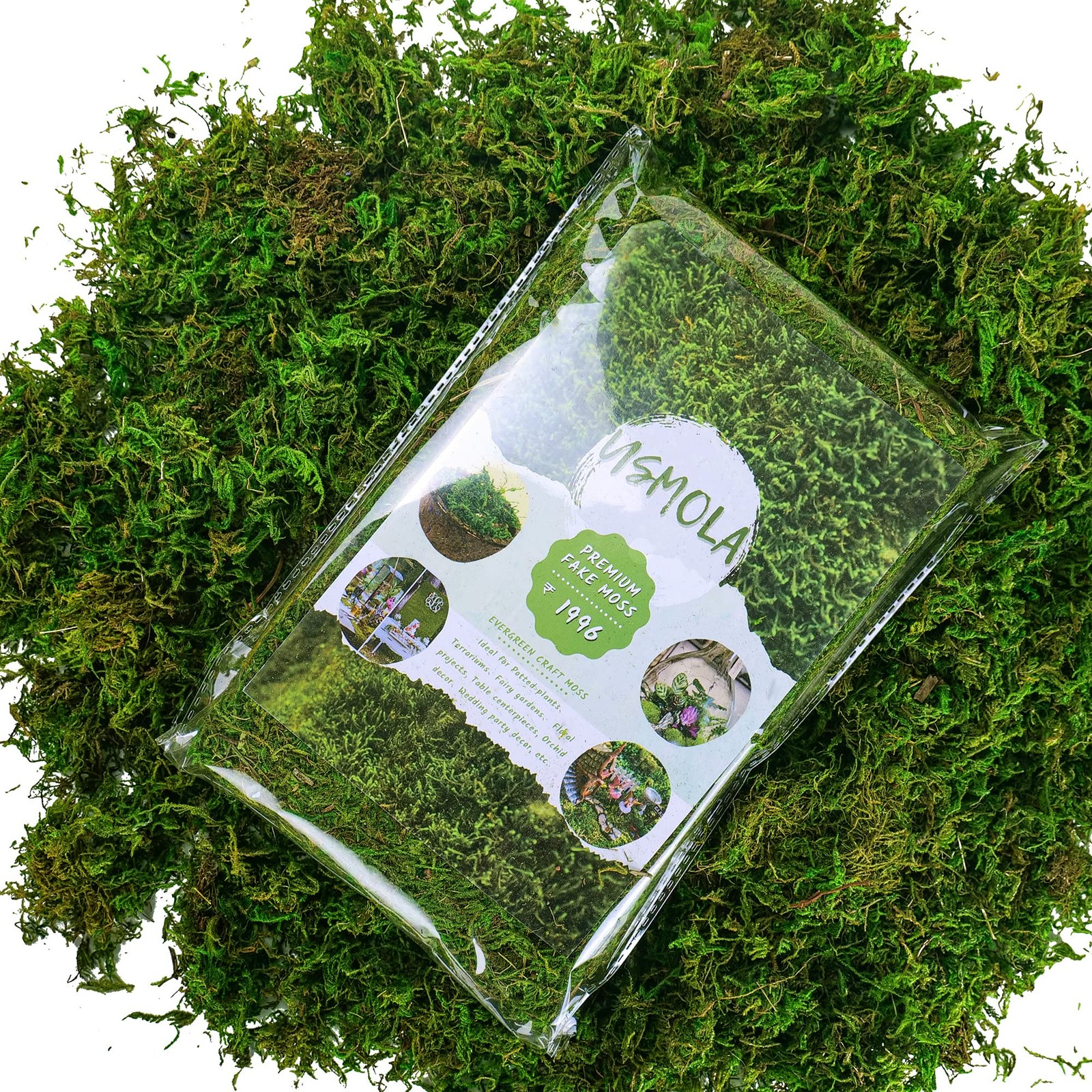 Artificial Moss 16OZ Fake Moss for Crafts Centerpieces Decor 455gr Fresh Green