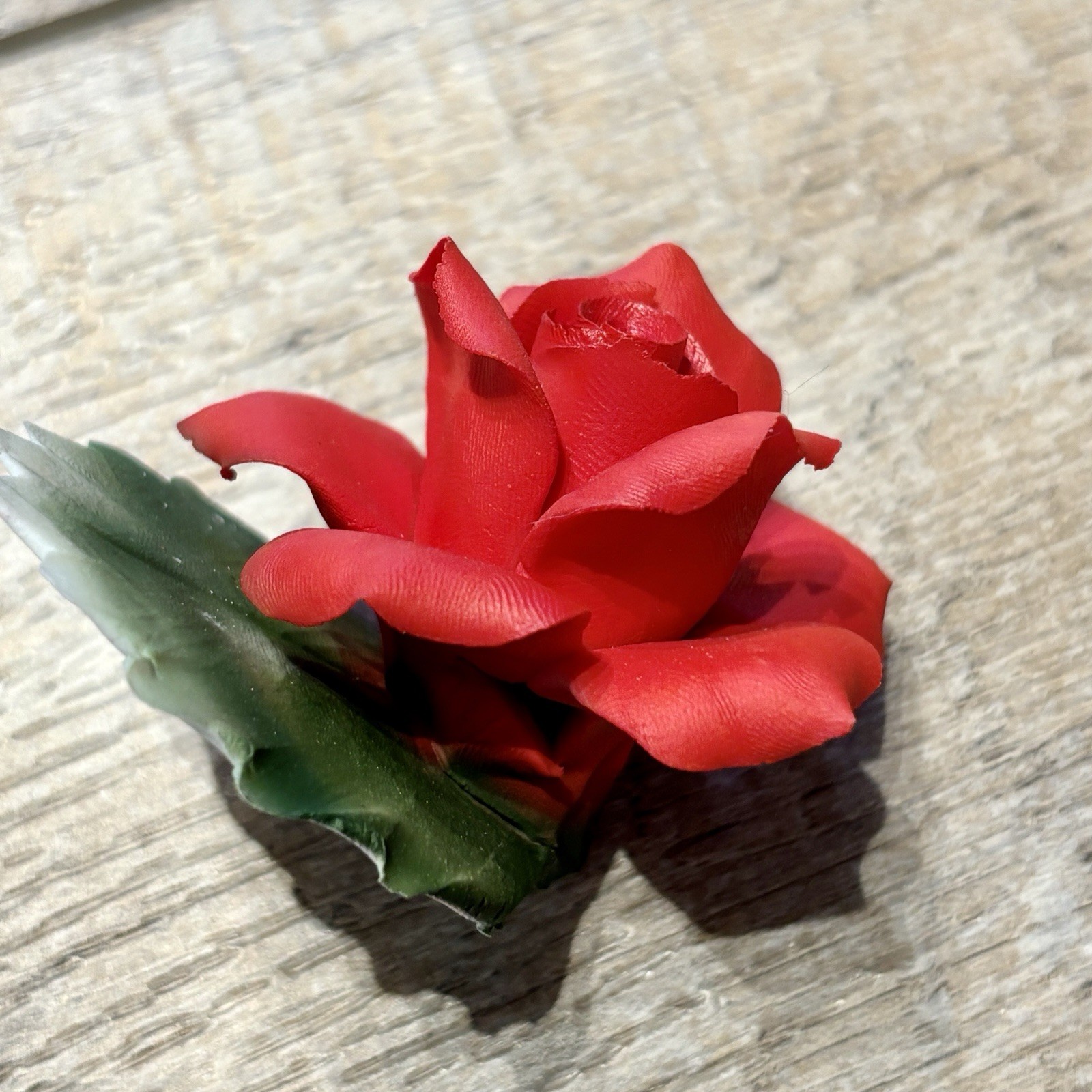 Capodimonte Italy Red Fine Porcelain Rose Flower Current Day backstamp