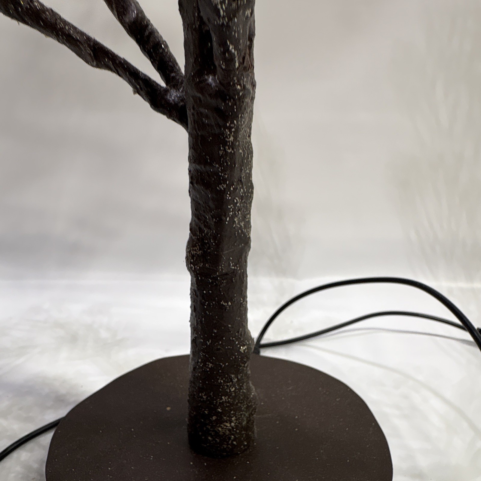 Artificial Lighted Decorative Branch Tree Tabletop Decor, Brown/White 20in