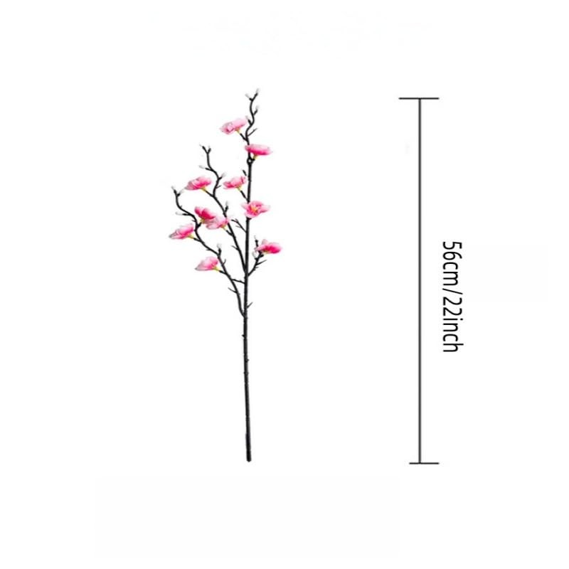 12 PCS Artificial Plum Blossom Flowers 22 Inch Fake Cherry Branches Faux Silk