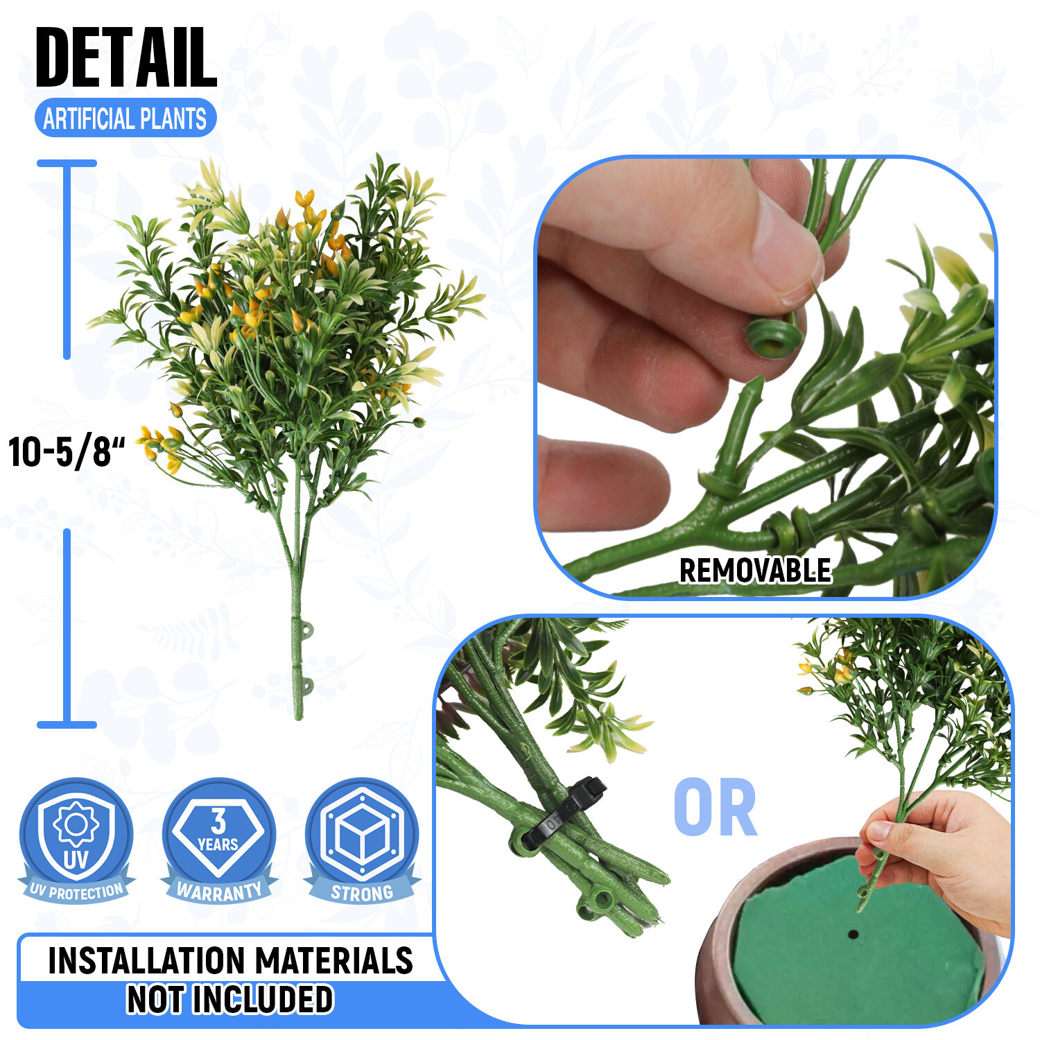 Faux Bush Plant Fake Flower Green Orange Artificial Greenery Home Wedding Decor