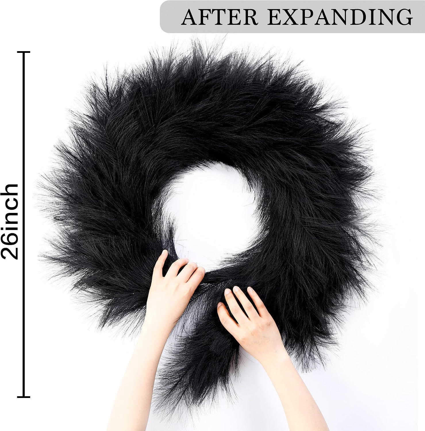 Pampas Grass Wreath 26’’ Faux Pampas Wreath for All Seasons Artificial Pampas Wr