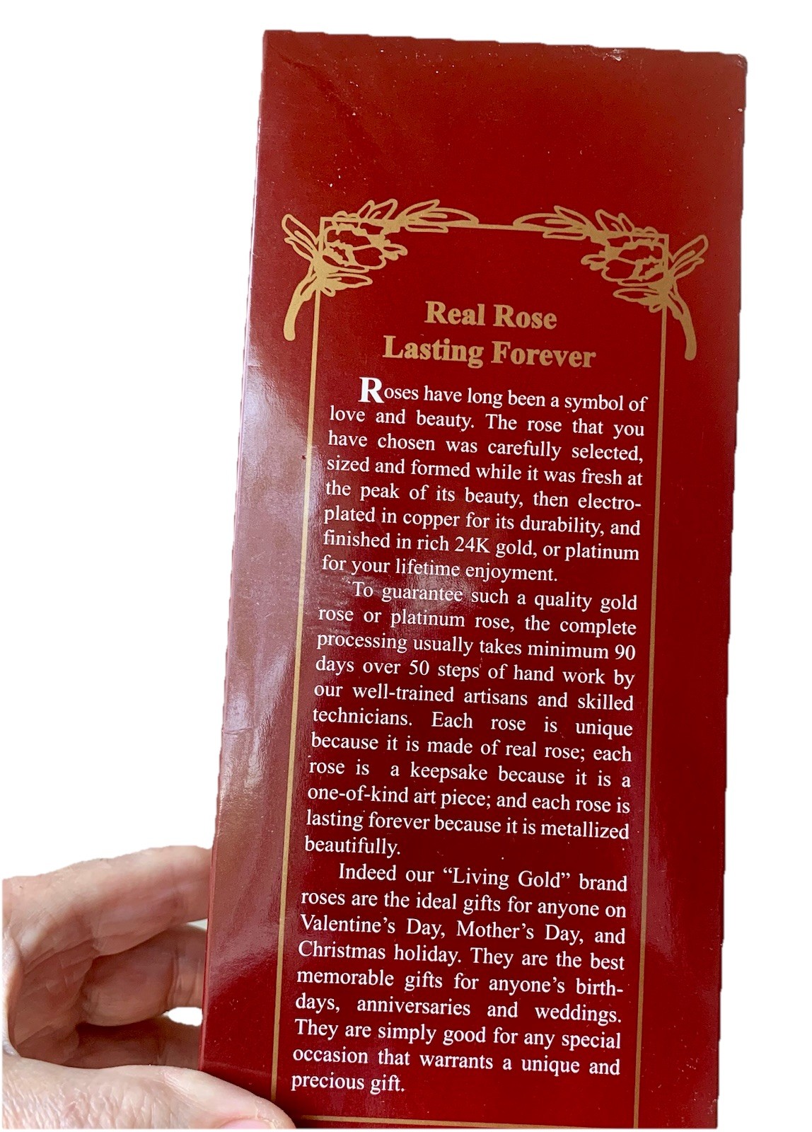 Living Gold Real Rose Dipped in 24K Gold w/ Certificate of Authenticity USA New