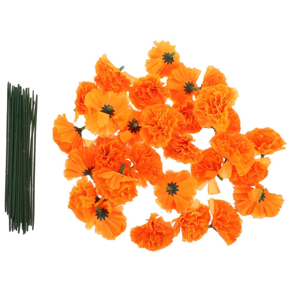 Artificial Marigold Flowers Large Marigolds Orange Headband Bulk