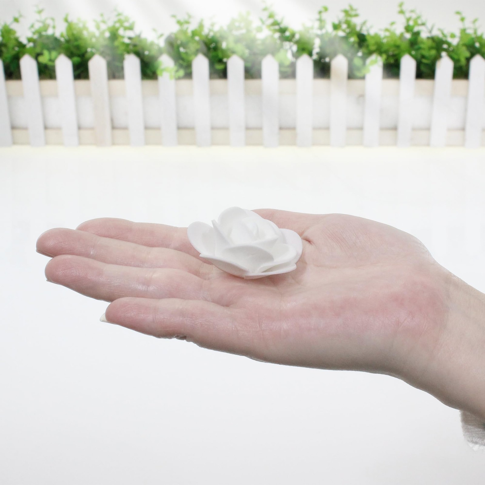 500 PCS White Mini Artificial Fake Foam Rose Flower Heads DIY Craft 1.4 Inch