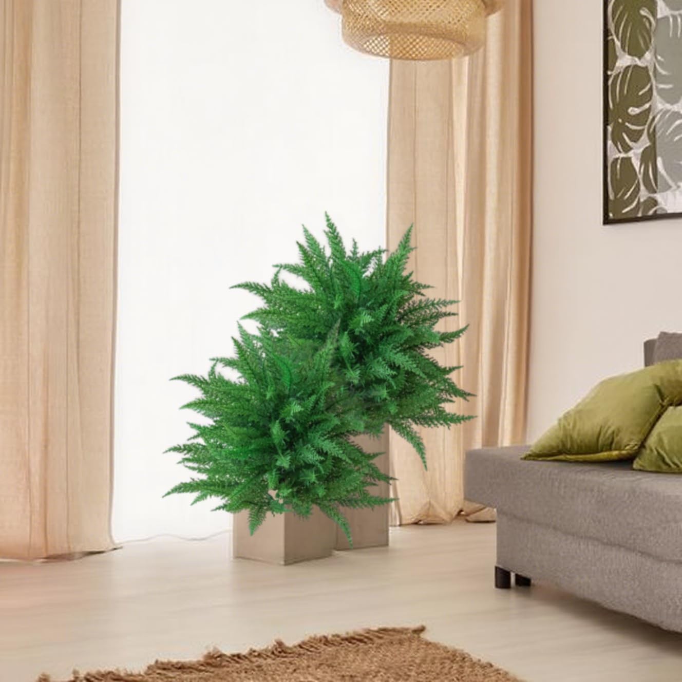 2pcs Artificial Plant with Ground Spike,Artificial Topiary Plant Bushes for I…