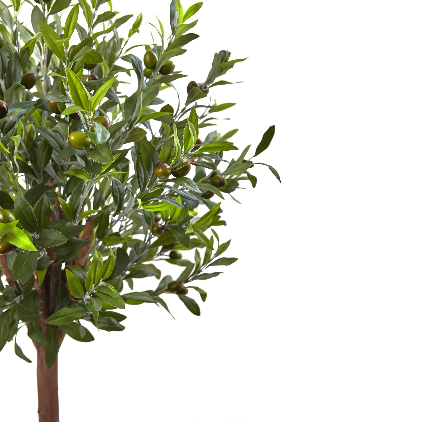 Nearly Natural 4.5ft Olive Topiary Tree with European Barrel Planter in Green