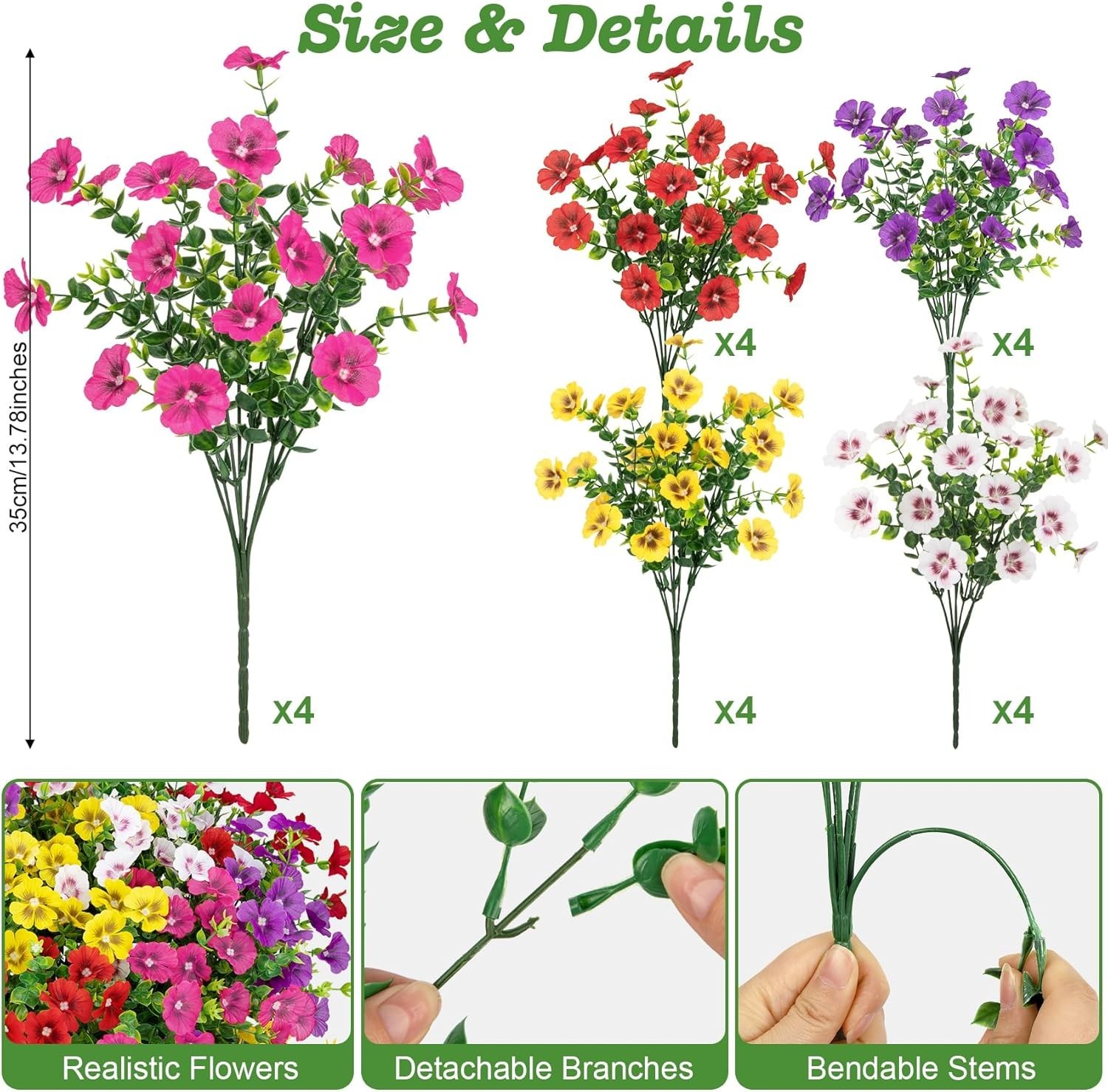 Low-Maintenance 20 Count Mixed Silk Flowers for Chic Home and Garden Designs