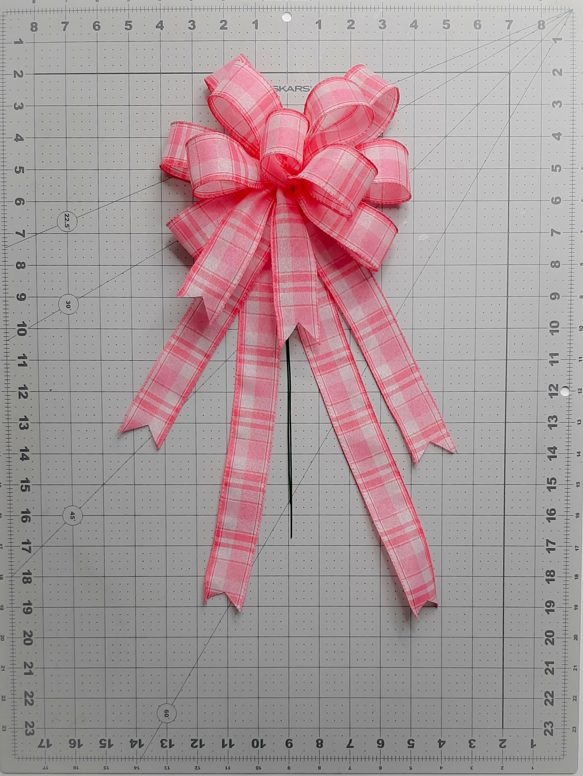 Spring Bow, Pink, Plaid, Fuchsia