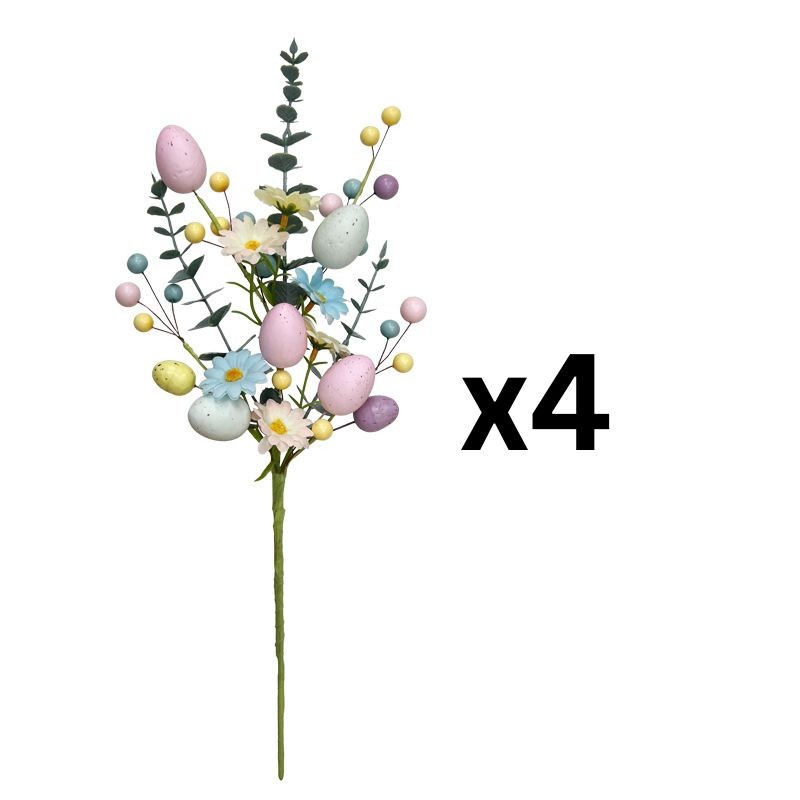 Easter Egg Flower Pick Stem Daisy Berry Spring Branch Easter Bouquet Decor