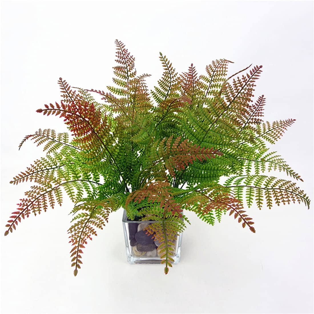 Artificial Fern Plants, Fake Greenery Shrubs Plastic Leaves Bushes Grass Shru…