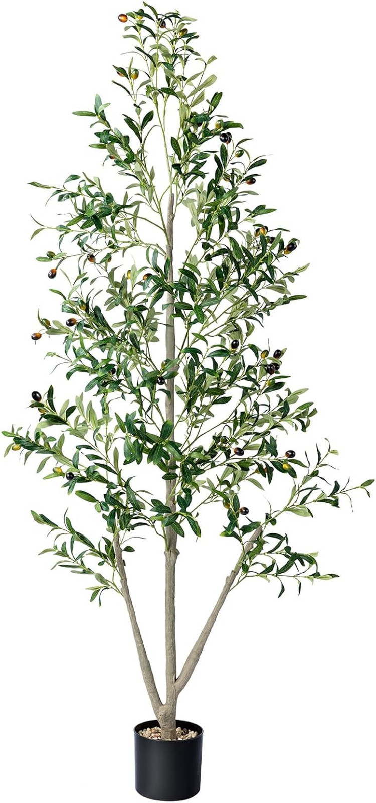 Olive Trees Artificial Indoor, 6FT Tall Faux Olive Tree with Moss and Planter, A