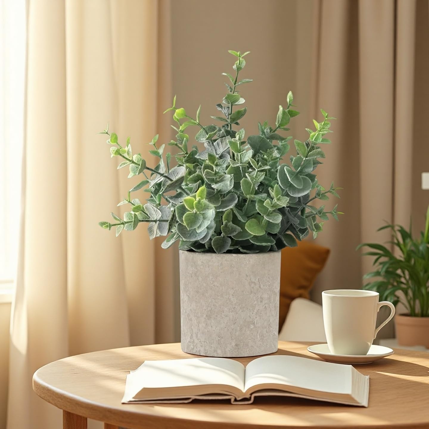 5 Pack Small Fake Plants for Home Decor, Artificial Plants Indoor Eucalyptus/…