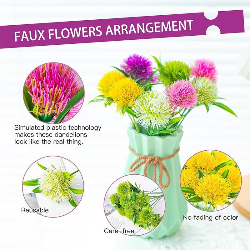 Artificial Dandelion Bouquet 3/5/10pc 26cm Fake Flowers for Home & Wedding Decor