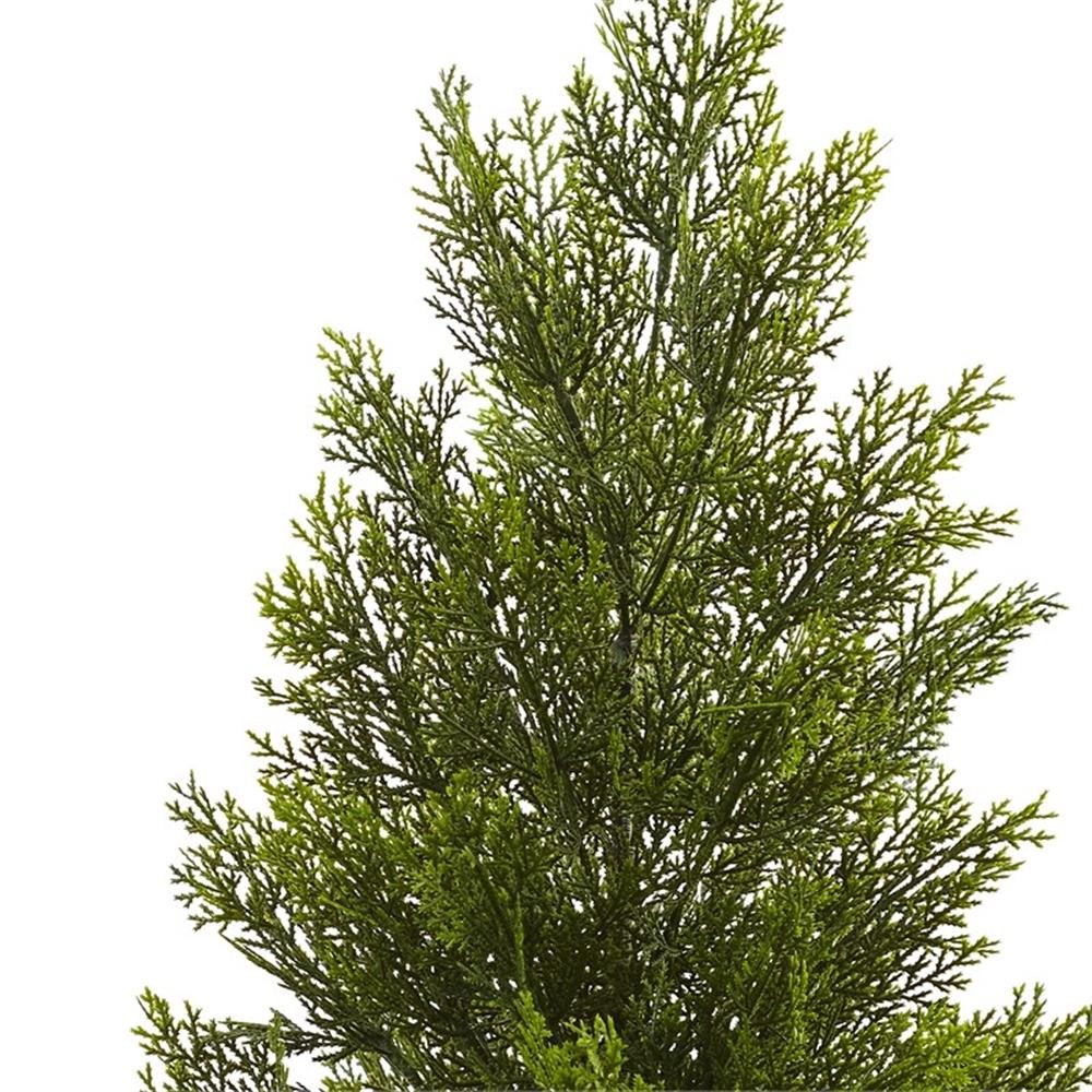 Pemberly Row Indoor/Outdoor 36″ Mini Cedar Pine Tree in Green/Black