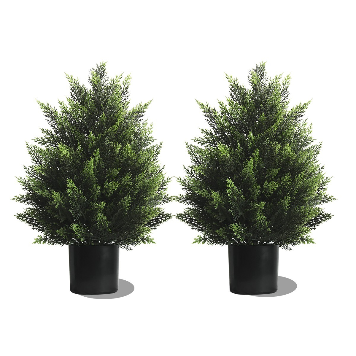 2Pack Artificial Cypress Trees, Faux Cedar Topiary Shrubs Indoor Outdoor Decor