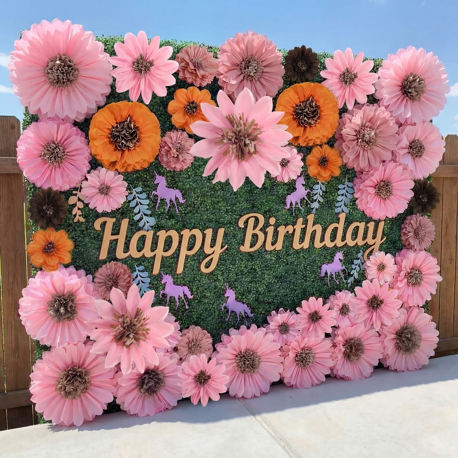 36 Pcs Boho Giant Flowers Decoration for Wall Sizes 10″ to 24” Tissue Pom Po…