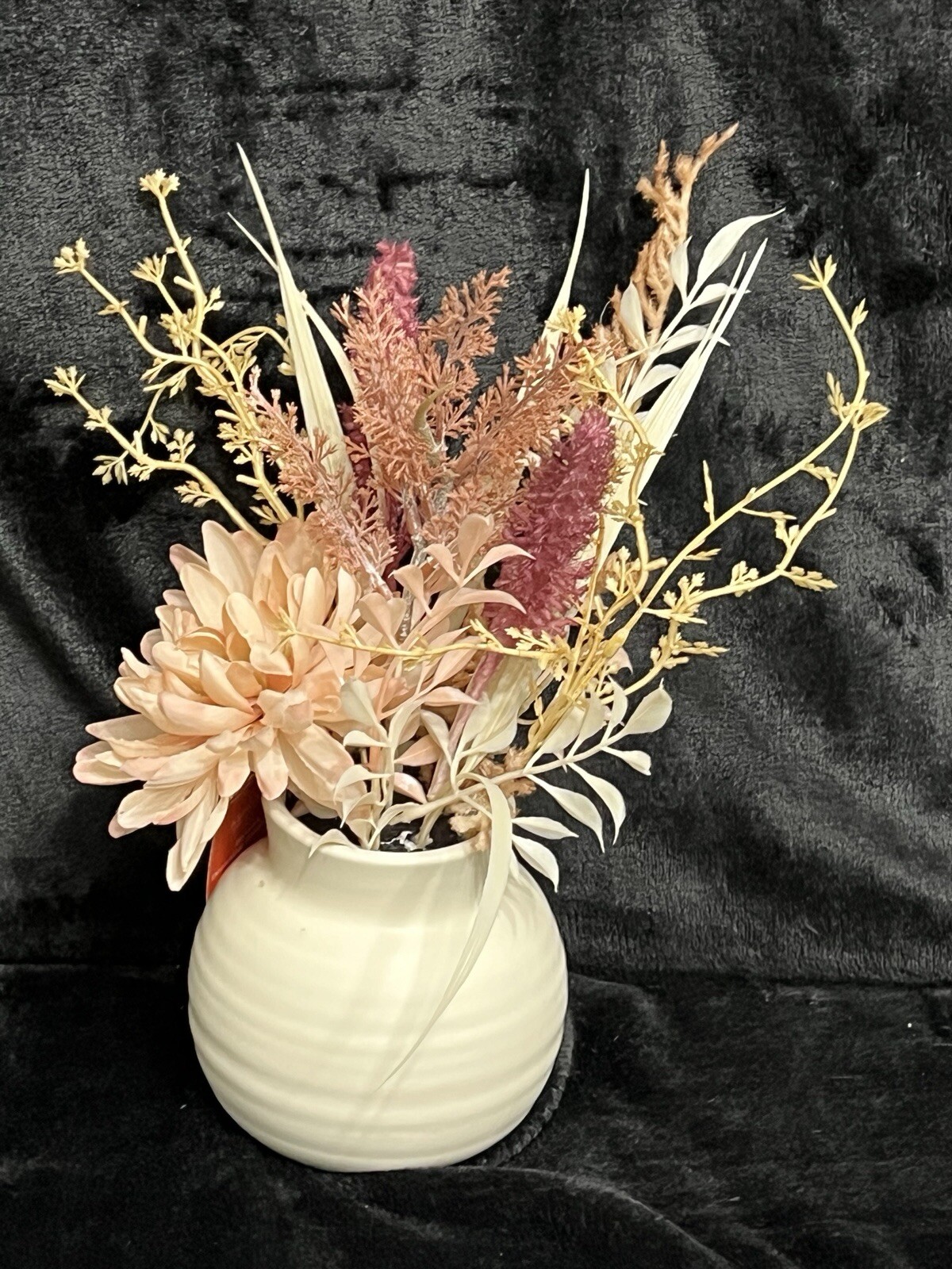 Ashland Spring/Autumn Flower Arrangement In Ceramic Pot NEW W/TAG Neutral 14”x10